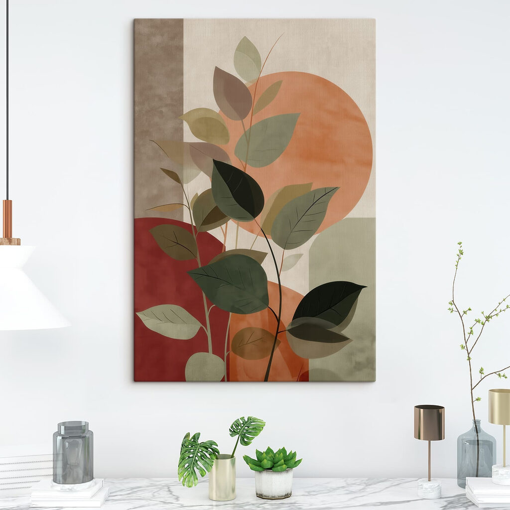 Plant with leaves and a sun