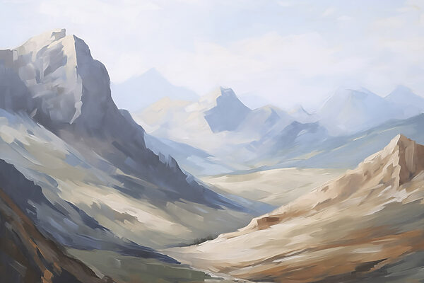 Painting of a mountain range Painting of a mountain range