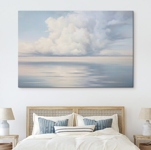 Large body of water with clouds in the sky Large body of water with clouds in the sky