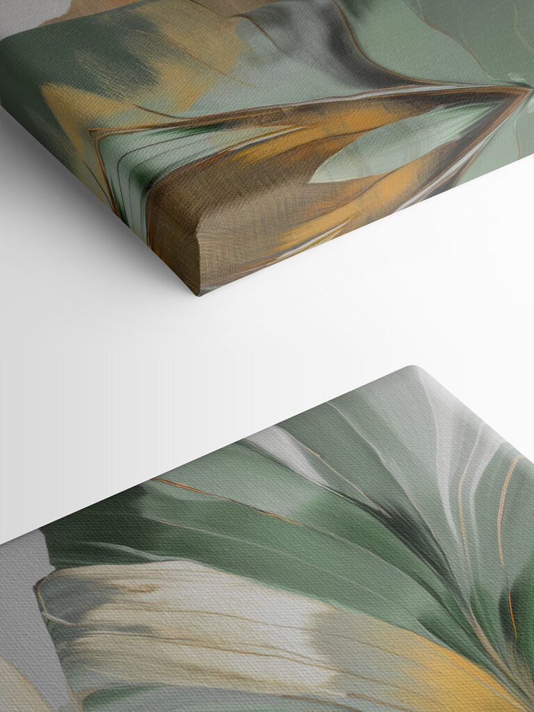 Vibrant tropical leaves in bold hues