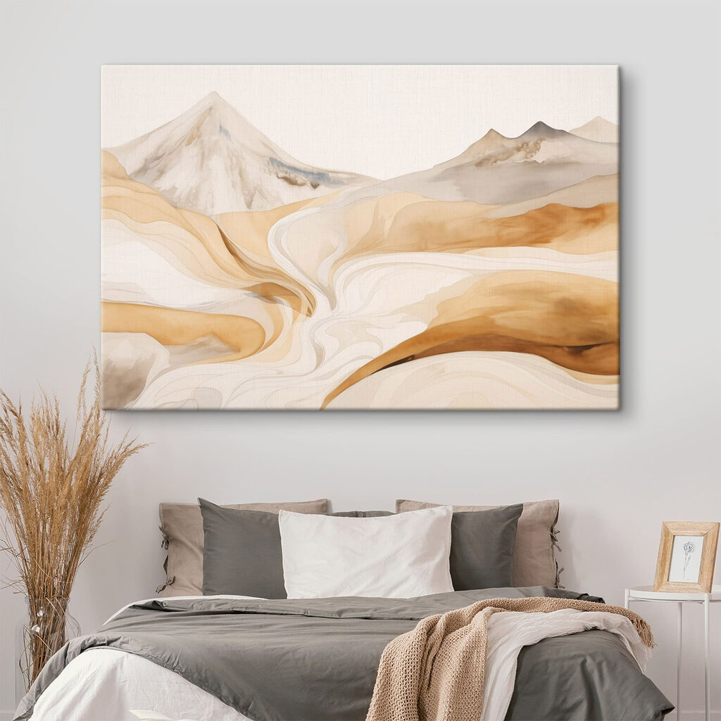 Watercolor painting of a desert landscape