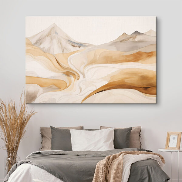 Watercolor painting of a desert landscape