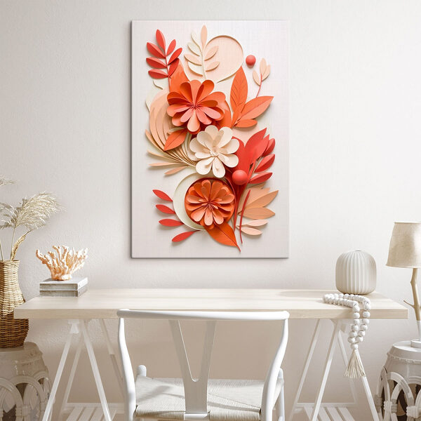 Paper flowers and leaves Paper flowers and leaves