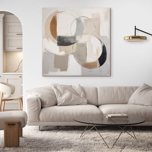 Painting of circles and squares