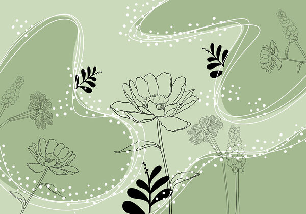Drawing of flowers and leaves Drawing of flowers and leaves