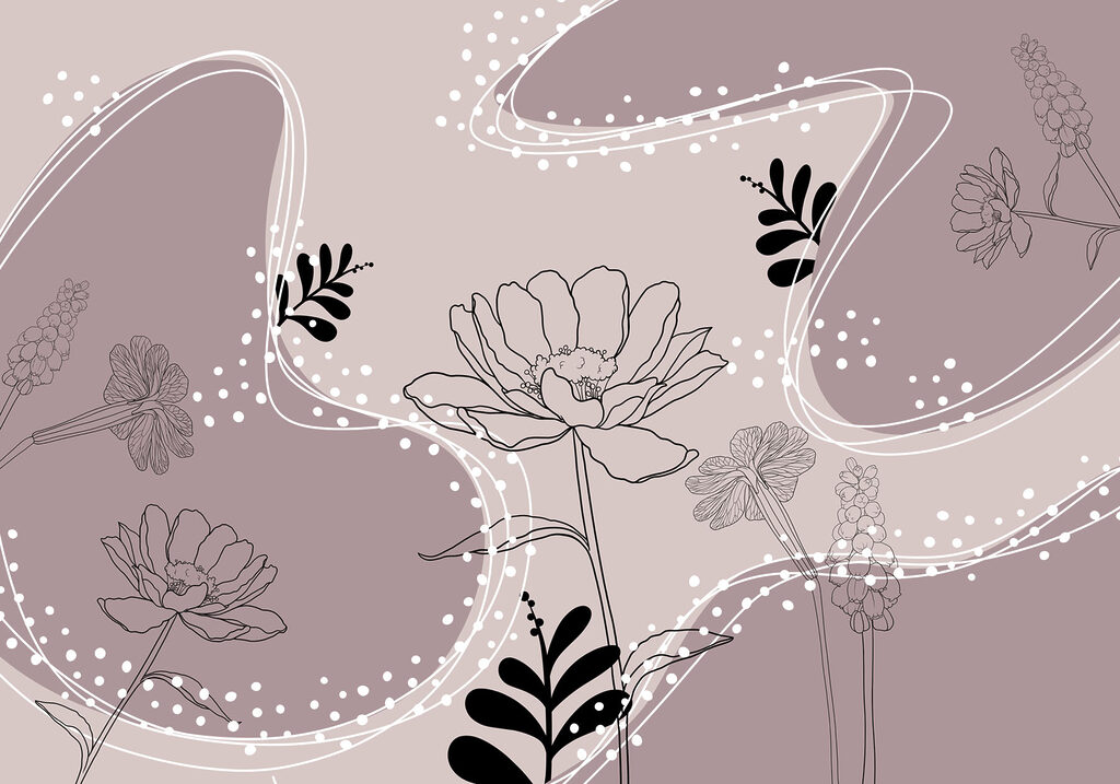 Drawing of flowers and leaves Drawing of flowers and leaves