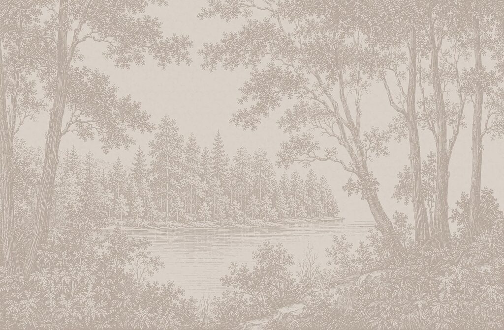 Landscape with trees and a river