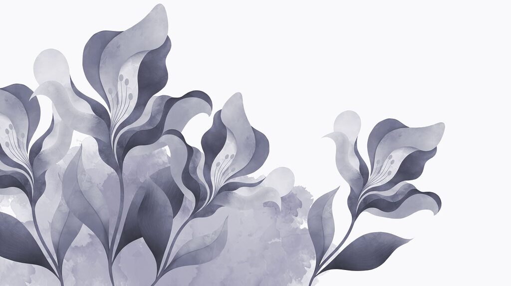 Elegant abstract floral design in gray