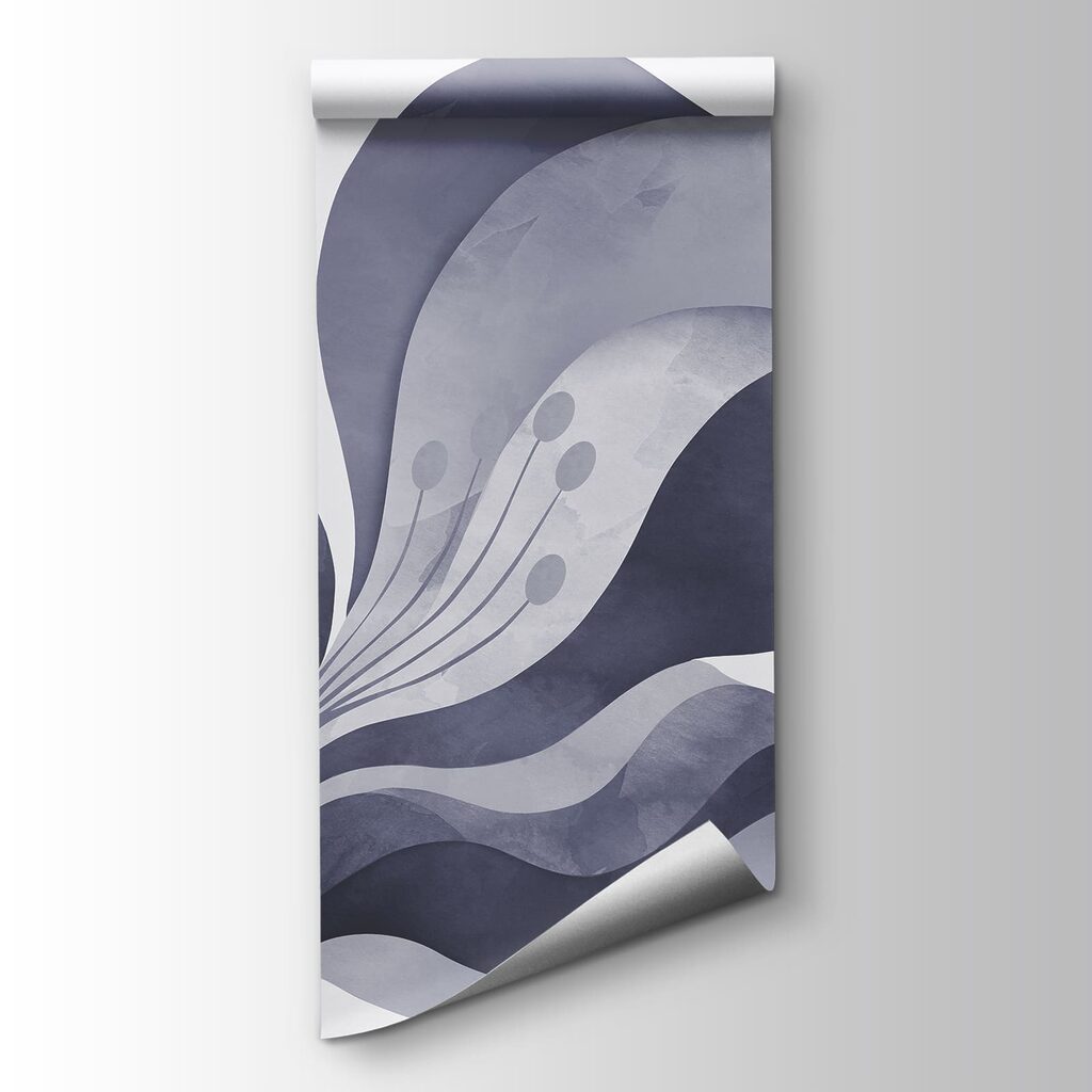 Elegant abstract floral design in gray