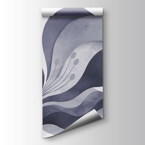 Elegant abstract floral design in gray