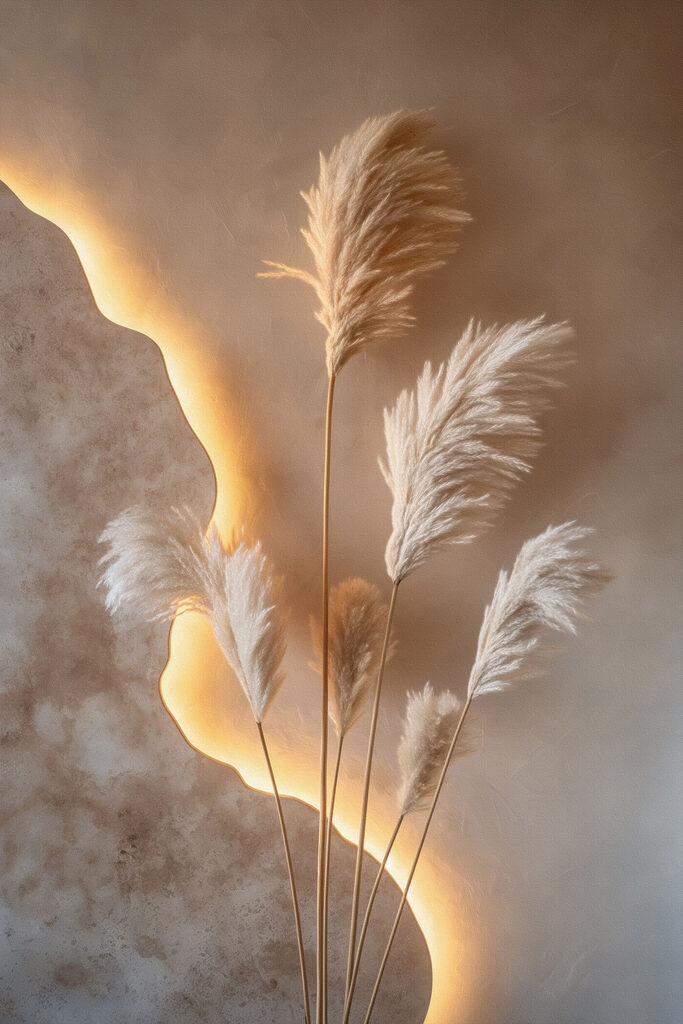Group of white fluffy plants