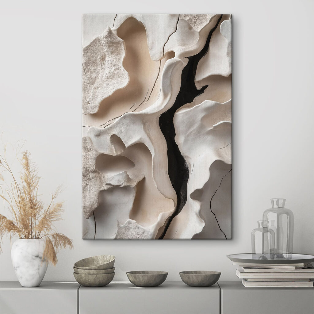 White rock with black line