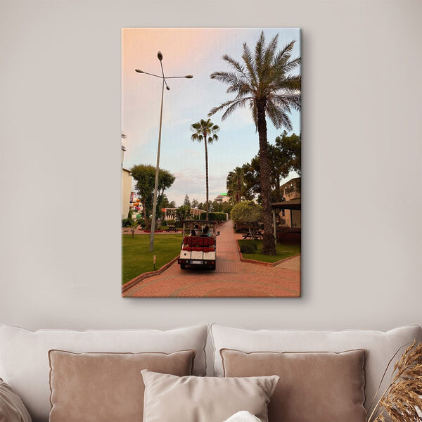 Group of people riding a golf cart Group of people riding a golf cart