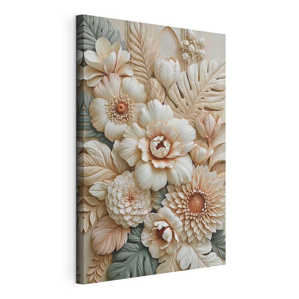 Delicate floral arrangement in relief