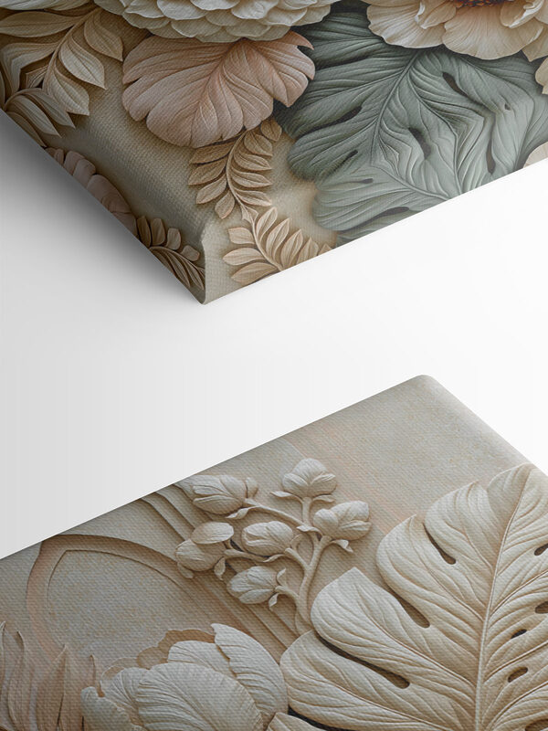 Delicate floral arrangement in relief