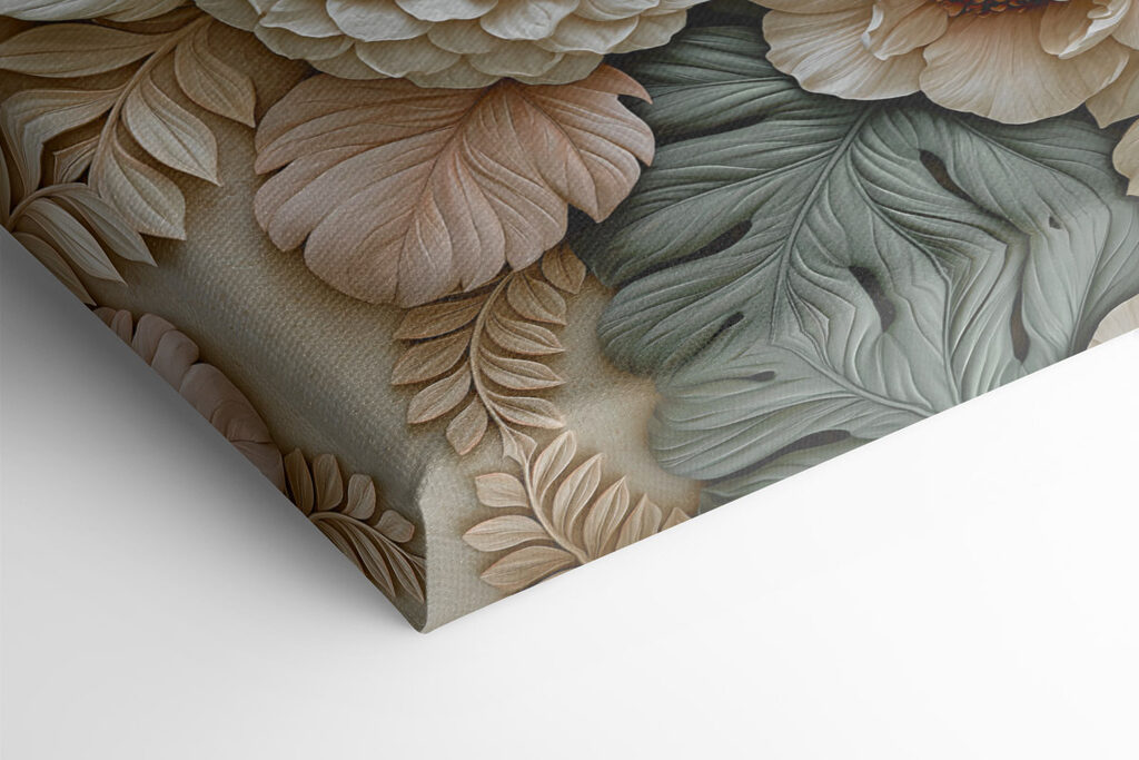 Delicate floral arrangement in relief