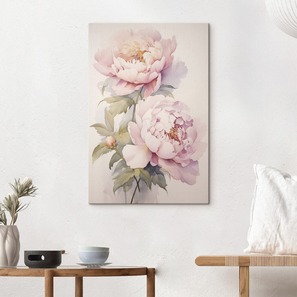 Painting of pink flowers