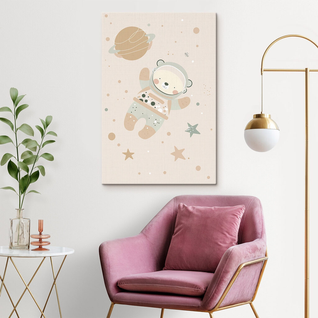 Cartoon bear in space