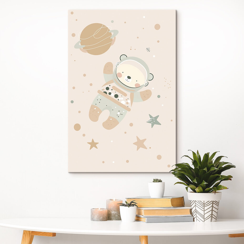 Cartoon bear in space