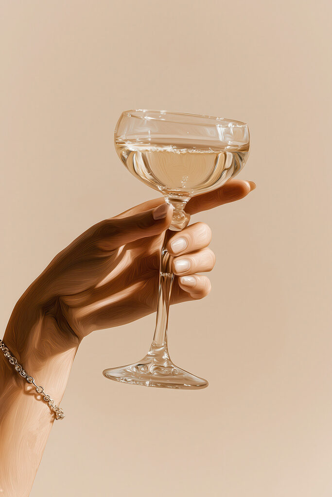 Hand holding a glass of wine Hand holding a glass of wine