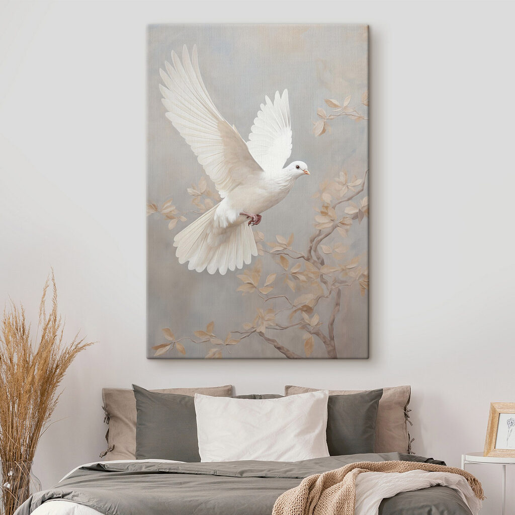 White dove flying in the air