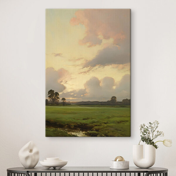 Landscape with trees and clouds