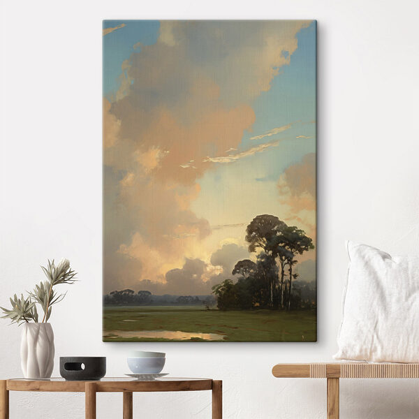 Group of trees and clouds