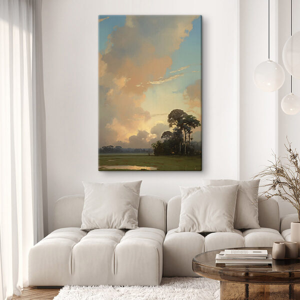 Group of trees and clouds