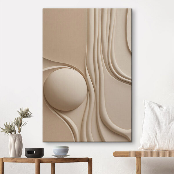 White sphere on a beige surface