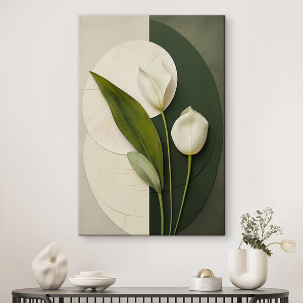 White flowers with green leaves
