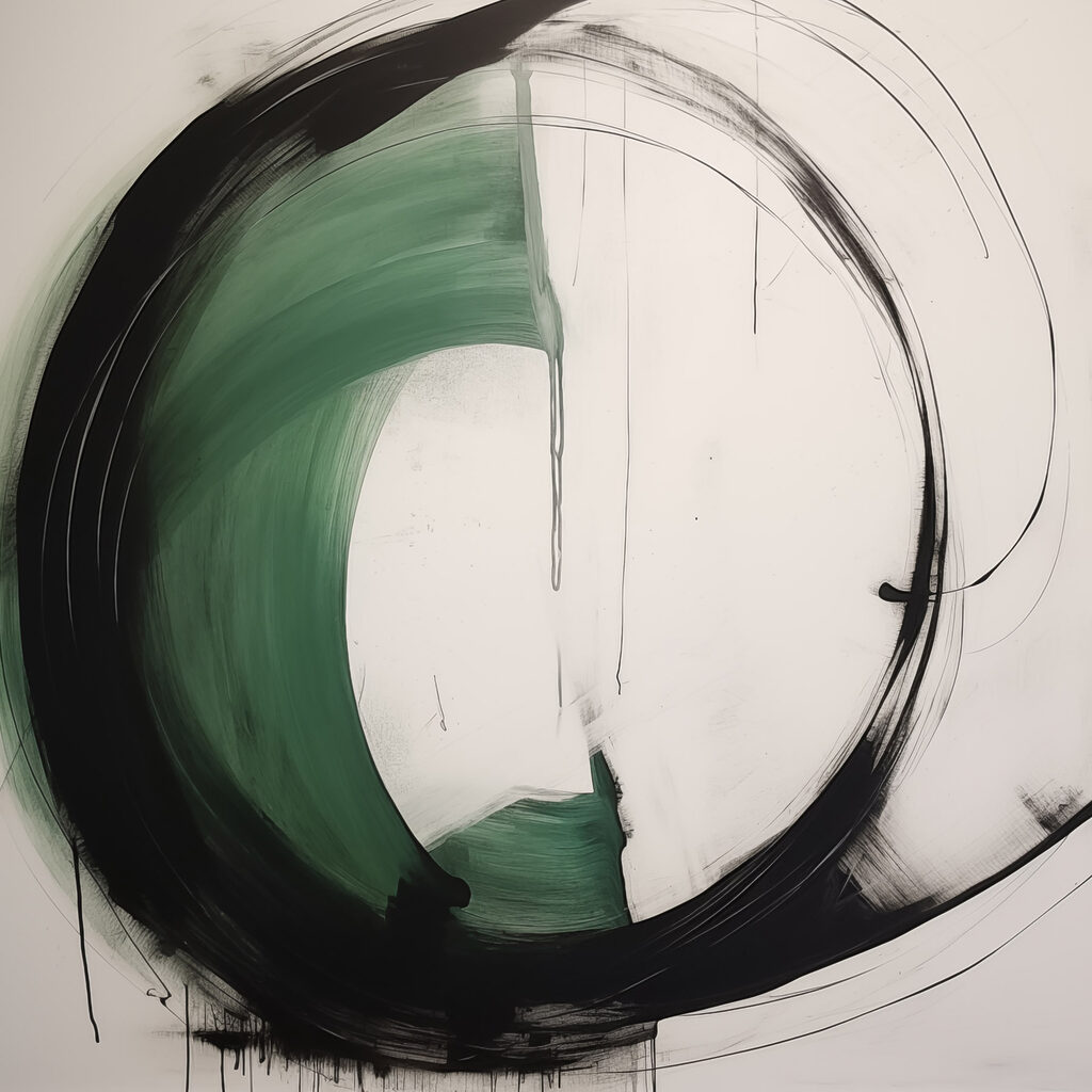 Black and green circle