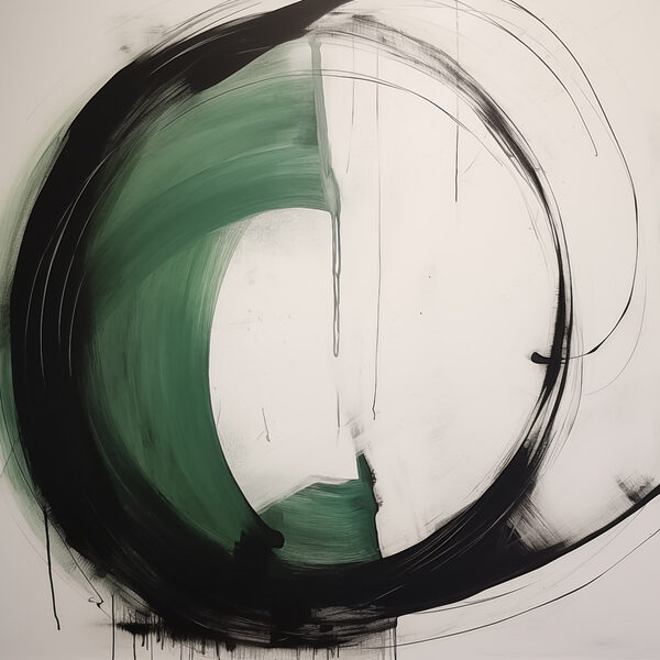 Black and green circle