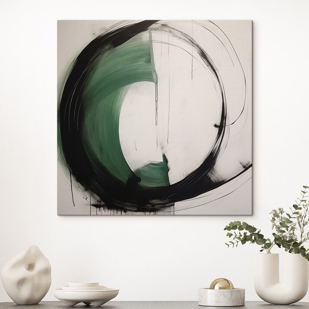 Black and green circle