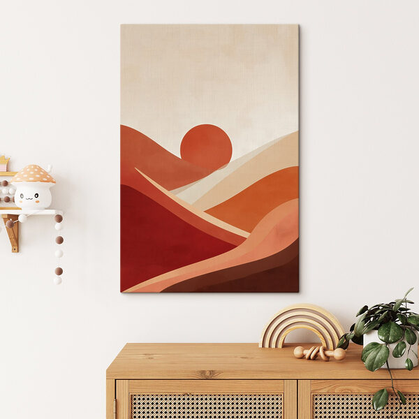 Red and white landscape
