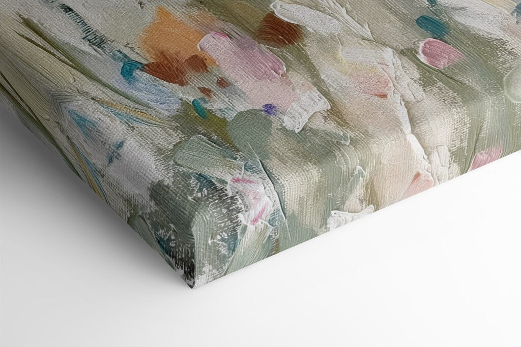 Painting of flowers on a white surface Painting of flowers on a white surface