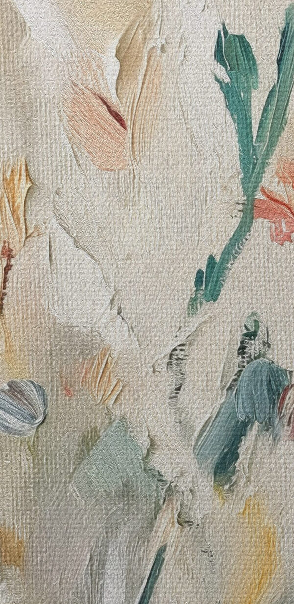 Painting of flowers on a white surface Painting of flowers on a white surface