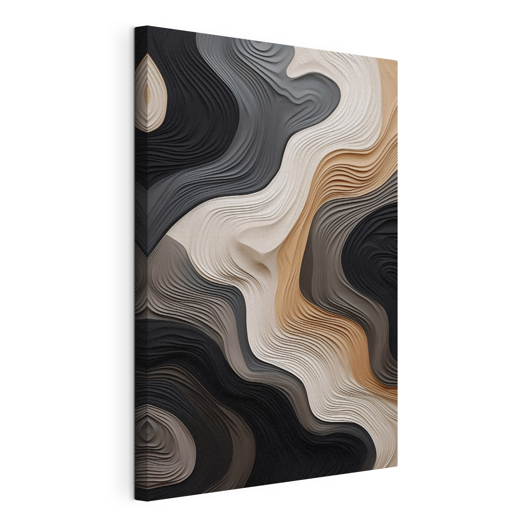 Black and white and brown wavy lines
