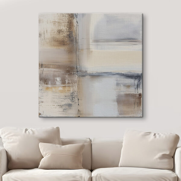 Painting of a white and brown square Painting of a white and brown square