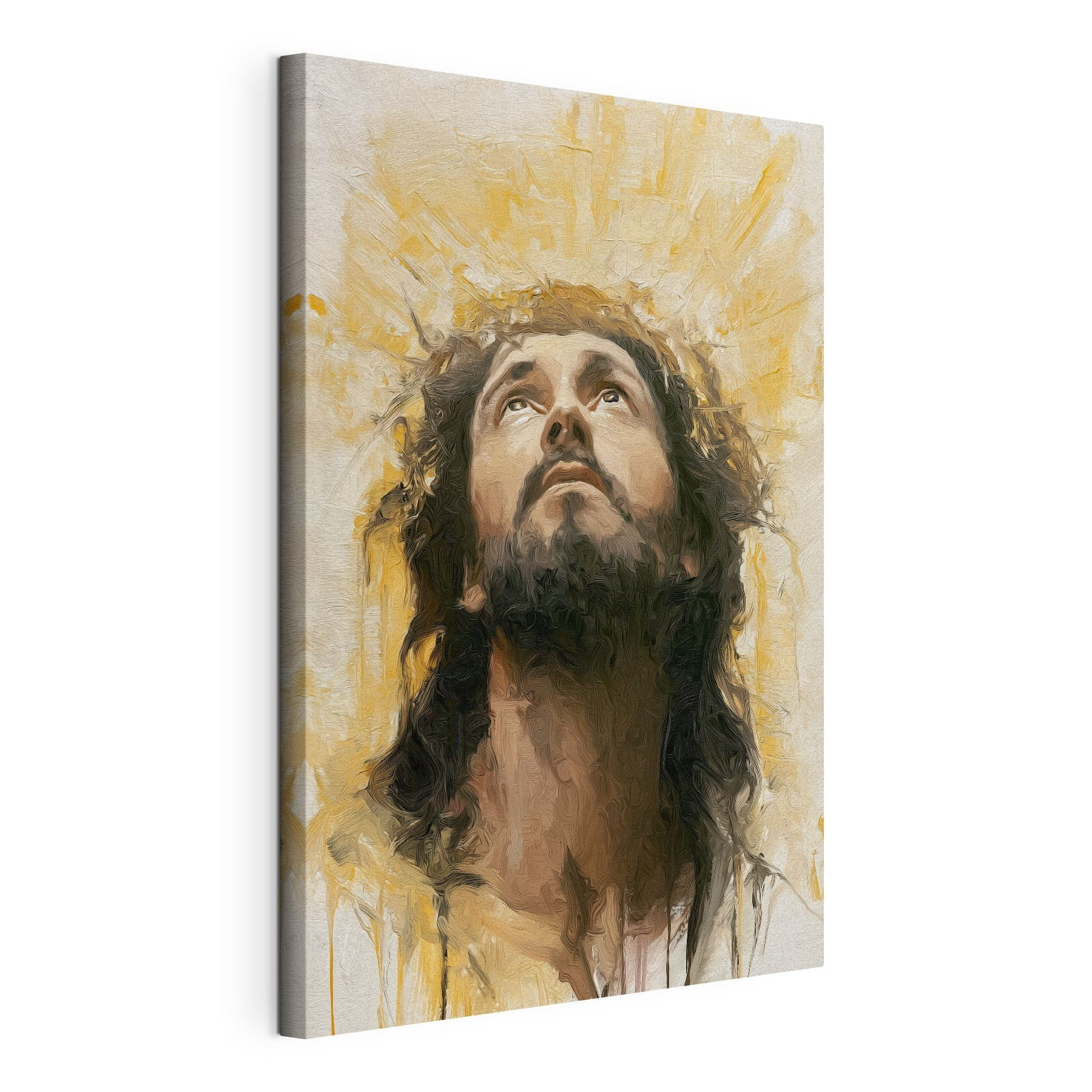 Painting of a man looking up Painting of a man looking up