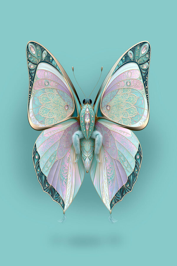 Butterfly with wings and a blue background Butterfly with wings and a blue background