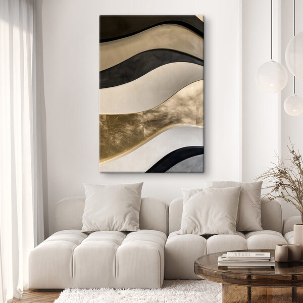 - Wavy patterns in neutral tones - Wavy patterns in neutral tones