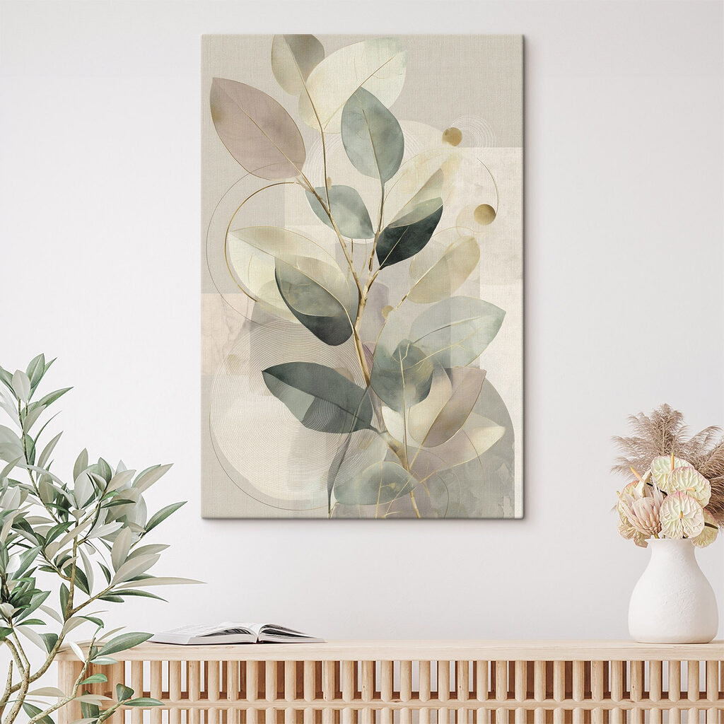 Soft tones and gentle leaf patterns Soft tones and gentle leaf patterns