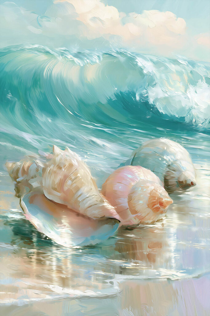 Group of seashells on a beach