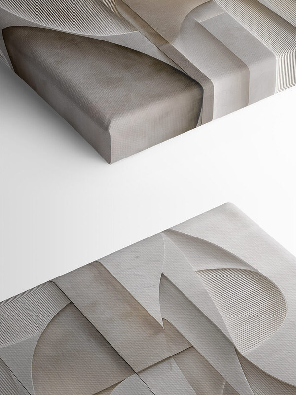 White wall with geometric shapes White wall with geometric shapes