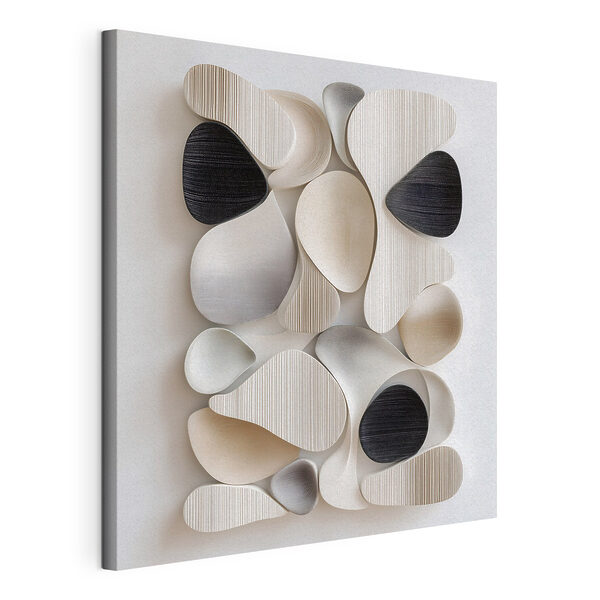 Wall art of black and white shapes Wall art of black and white shapes