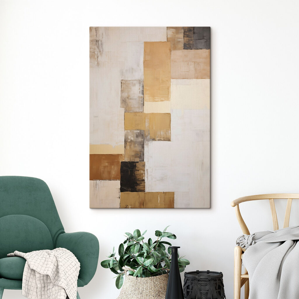 Painting of a white and brown rectangular object Painting of a white and brown rectangular object