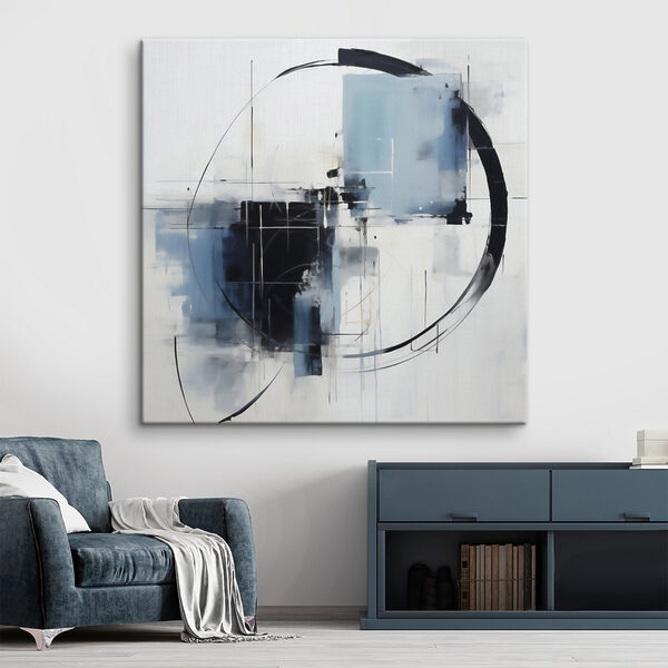 Painting of a circle and a black circle