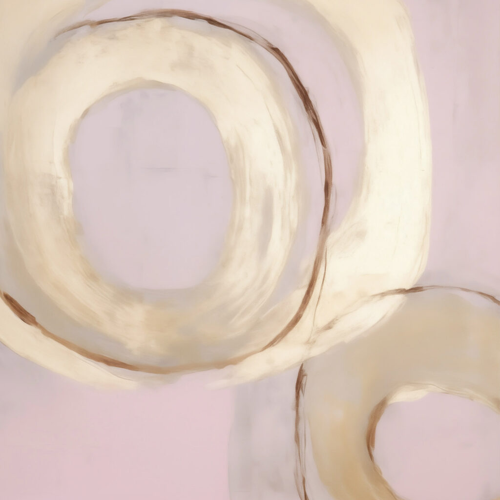 Painting of circles on a pink background Painting of circles on a pink background