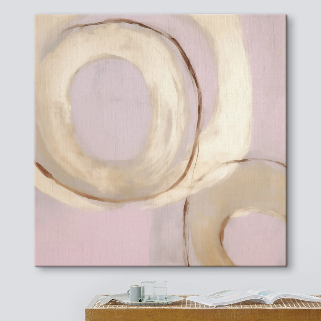 Painting of circles on a pink background Painting of circles on a pink background