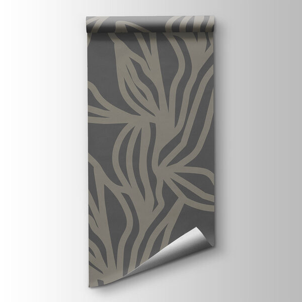 Pattern of leaves on a gray background